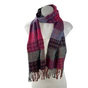 Merona Women's Multicolor Plaid Fringe Winter Warmer Wrap Neck Scarf One Size